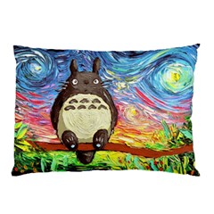 Totoro Starry Night Art Van Gogh Parody Pillow Case by Modalart