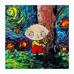 Cartoon Starry Night Vincent Van Gogh Medium Glasses Cloth by Modalart