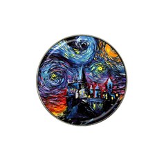 Castle Hogwarts Starry Night Print Van Gogh Parody Hat Clip Ball Marker by Modalart