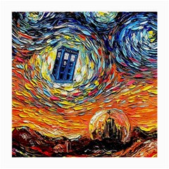 Tardis Starry Night Doctor Who Van Gogh Parody Medium Glasses Cloth by Modalart