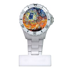 Tardis Starry Night Doctor Who Van Gogh Parody Plastic Nurses Watch