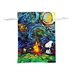 Dog Cartoon Starry Night Print Van Gogh Parody Lightweight Drawstring Pouch (m) by Modalart