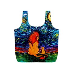 Lion Art Starry Night Van Gogh Full Print Recycle Bag (s)