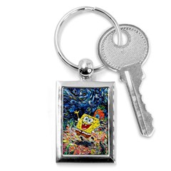 Art Cartoon Starry Night Van Gogh Key Chain (rectangle) by Modalart