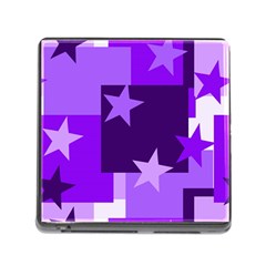 Purple Stars Pattern Shape Memory Card Reader (square 5 Slot) by Pakjumat