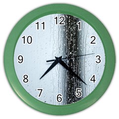 Rain Raindrop Drop Of Water Drip Color Wall Clock by Amaryn4rt