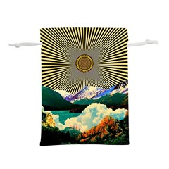 Surreal Art Psychadelic Mountain Lightweight Drawstring Pouch (l) by Modalart