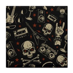 Grunge Seamless Pattern With Skulls Tile Coaster