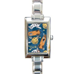 Missile Pattern Rectangle Italian Charm Watch by Bedest