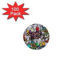 Hip Hop Background 1  Mini Buttons (100 Pack)  by Bedest