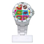 Pop Art Comic Vector Speech Cartoon Bubbles Popart Style With Humor Text Boom Bang Bubbling Expressi Plastic Nurses Watch Front