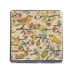 Seamless Pattern With Flower Bird Memory Card Reader (square 5 Slot) by Bedest