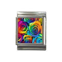 Colorful Roses Bouquet Rainbow Italian Charm (13mm) by Pakjumat