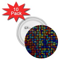 Geometric Colorful Square Rectangle 1 75  Buttons (10 Pack) by Pakjumat