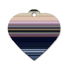 Horizontal Line Strokes Color Lines Dog Tag Heart (two Sides) by Pakjumat