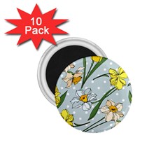 Narcissus Floral Botanical Flowers 1 75  Magnets (10 Pack)  by Pakjumat