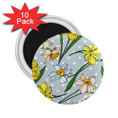 Narcissus Floral Botanical Flowers 2 25  Magnets (10 Pack)  by Pakjumat