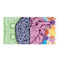 Brain Heart Balance Emotion Satin Wrap 35  X 70 