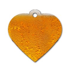 Beer Bubbles Pattern Dog Tag Heart (one Side)