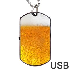 Beer Bubbles Pattern Dog Tag Usb Flash (two Sides)