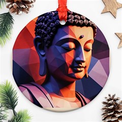 Let That Shit Go Buddha Low Poly (6) Ornament (round) by 1xmerch