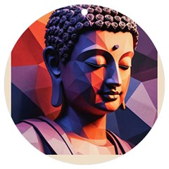 Let That Shit Go Buddha Low Poly (6) Uv Print Acrylic Ornament Round by 1xmerch