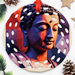 Let That Shit Go Buddha Low Poly (6) Round Filigree Ornament (two Sides) by 1xmerch