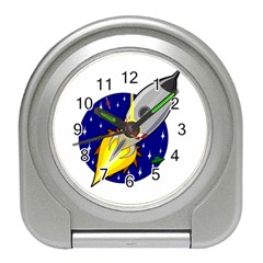 Rocket Ship Launch Vehicle Moon Travel Alarm Clock by Sarkoni