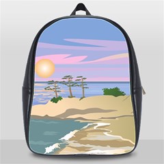 Vacation Island Sunset Sunrise School Bag (xl)