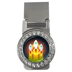 Rocket Take Off Missiles Cosmos Money Clips (cz) 