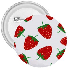 Seamless Pattern Fresh Strawberry 3  Buttons