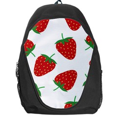 Seamless Pattern Fresh Strawberry Backpack Bag by Sarkoni