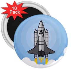 Rocket Shuttle Spaceship Science 3  Magnets (10 Pack) 