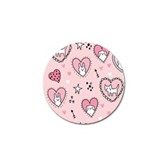 Cartoon Cute Valentines Day Doodle Heart Love Flower Seamless Pattern Vector Golf Ball Marker by Apen