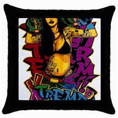 Xtreme Skateboard Graffiti Throw Pillow Case (black) by Sarkoni