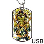 Cowboy Skeleton With Gun Illustration Dog Tag USB Flash (Two Sides) Front