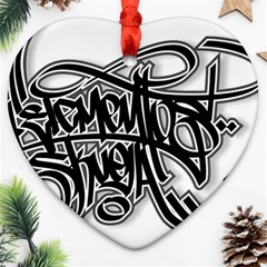 Hip Hop Music Drawing Art Graffiti Ornament (heart) by Sarkoni