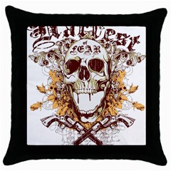 Harvest Of Fear Logo Illustration Skull Pistol Throw Pillow Case (black) by Sarkoni