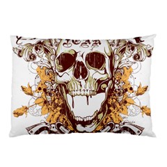 Harvest Of Fear Logo Illustration Skull Pistol Pillow Case (two Sides) by Sarkoni