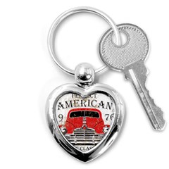 Perfect American Vintage Classic Car Signage Retro Style Key Chain (heart) by Sarkoni