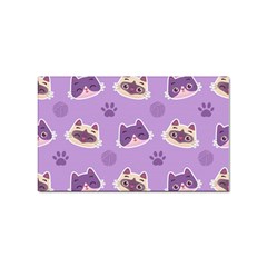 Cute Colorful Cat Kitten With Paw Yarn Ball Seamless Pattern Sticker (rectangular) by Bedest