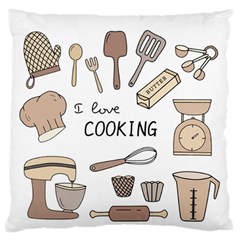 I Love Cooking Baking Utensils Knife Large Premium Plush Fleece Cushion Case (one Side)