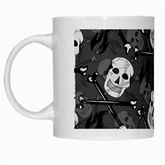 Skull Skeleton Pattern Texture White Mug by Apen