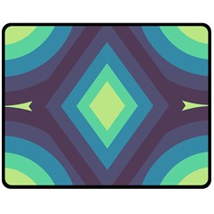 Pattern Blue Green Retro Design Two Sides Fleece Blanket (medium)