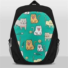 Seamless Pattern Cute Cat Cartoon With Hand Drawn Style Backpack Bag