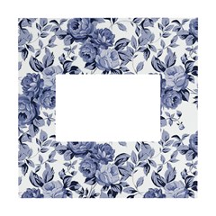 Blue Vintage Background Background With Flowers, Vintage White Box Photo Frame 4  X 6  by nateshop