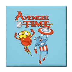 Adventure Time Avengers Age Of Ultron Tile Coaster by Sarkoni