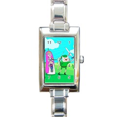 Adventure Time The Legend Of Zelda Parody Rectangle Italian Charm Watch by Sarkoni