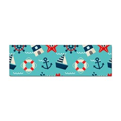 Seamless Pattern Nautical Icons Cartoon Style Sticker (bumper) by Hannah976