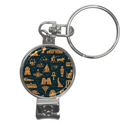 Dark Seamless Pattern Symbols Landmarks Signs Egypt Art Nail Clippers Key Chain by Hannah976